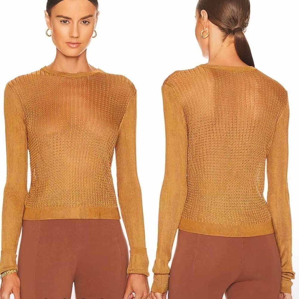 Free People H2O Crew Pullover Tiger Eye Size Medium